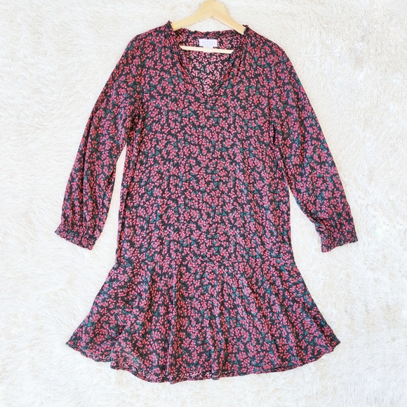 Velvet by Graham & Spencer Floral Long Sleeve Flounce Dress - Picture 1 of 5